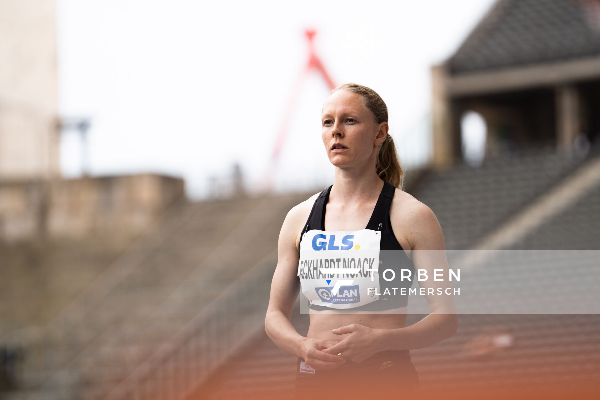 Neele Eckhardt (LG Goettingen) im Dreisprung waehrend der deutschen Leichtathletik-Meisterschaften im Olympiastadion am 25.06.2022 in Berlin